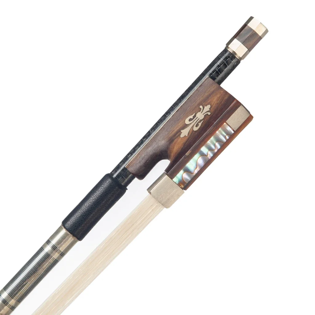 Master Silver Silk Braided Bow Carbon Fiber 4/4 Fiddle With Ox Horn Frog Natural Horsehair Well Balance Fast Response - Image 2