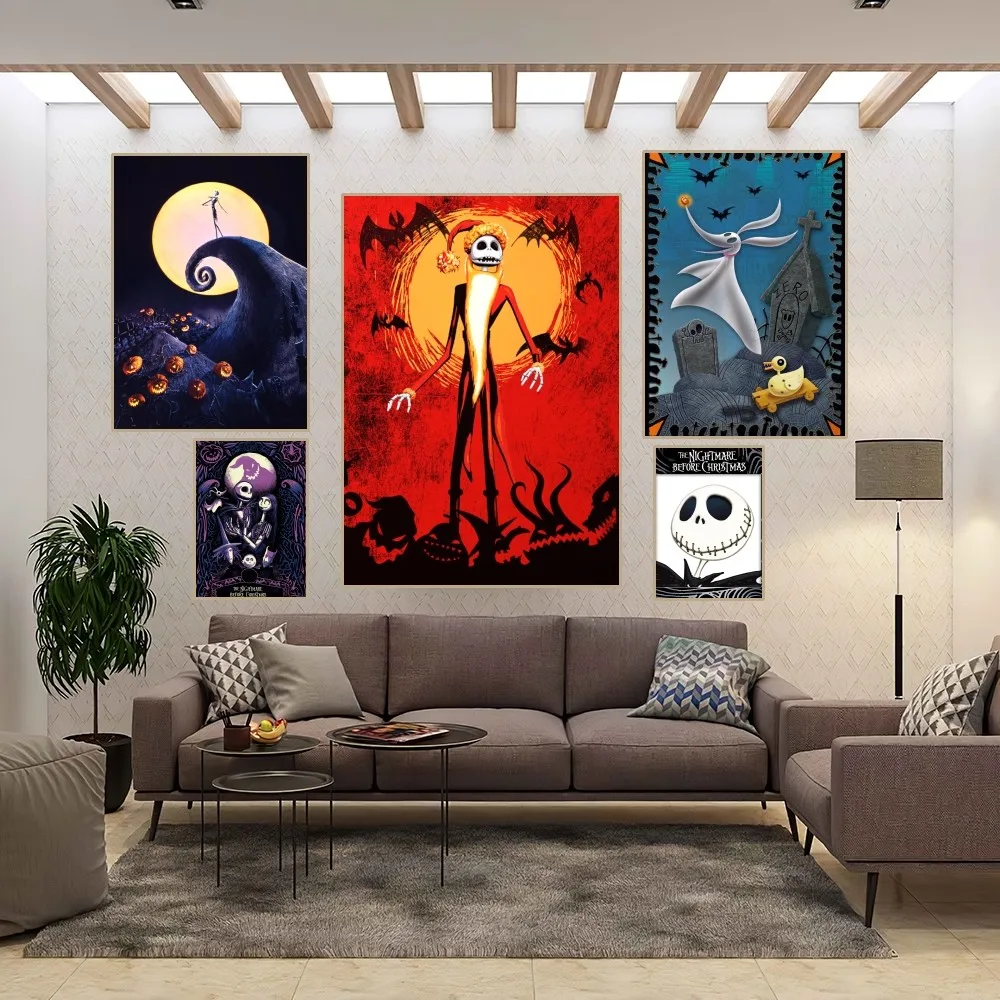 

MINISO Nightmare Before Christmas Poster Home Room Decor Aesthetic Art Wall Painting Stickers