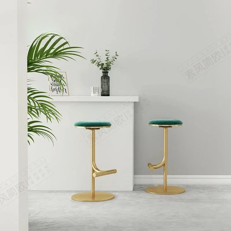 Nordic Light Luxury Bar Chair Adjustable Lift Stool Web Celebrity-Inspired High Chair for Milk Tea Shops American Style