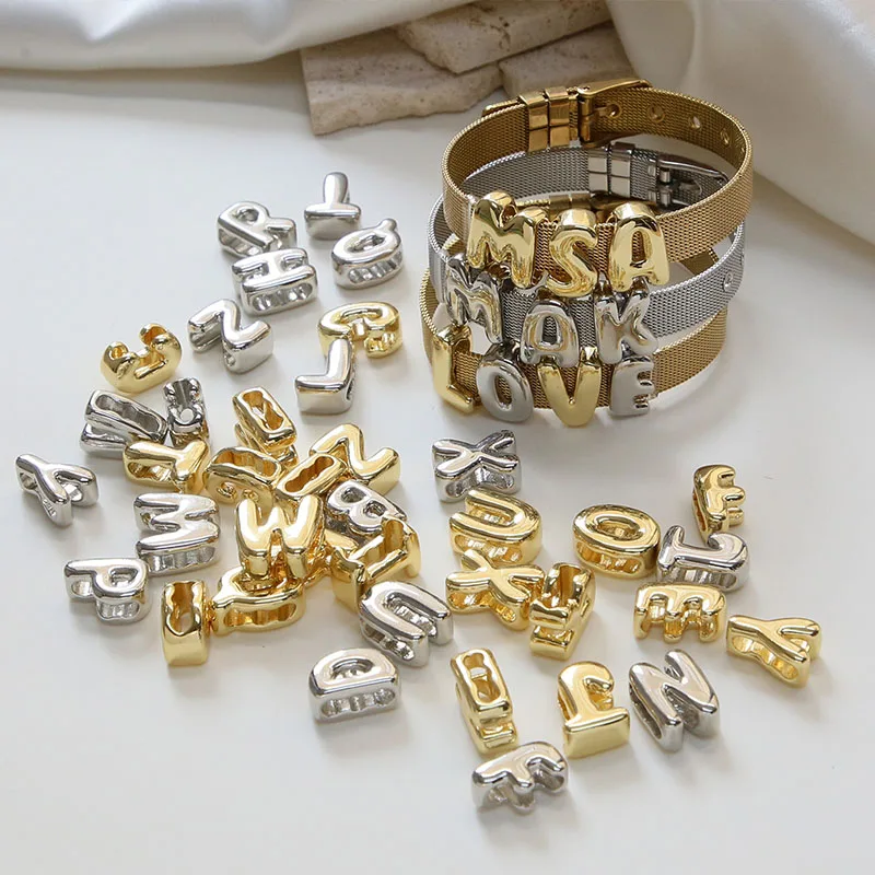 

Индивидуальное имя 3D пузырьковая буква, широкая полоса, цепочка, золотые браслеты, подвески, воздушный шар, ювелирные изделия ручной работы, первоначальные украшения для женщин, подарки