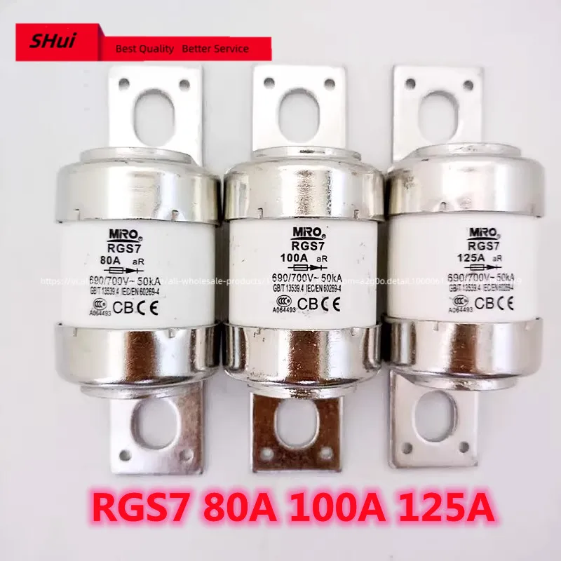 Tubular bolt type fast fuse RGS7 690/700V 63A~400A ceramic fuse