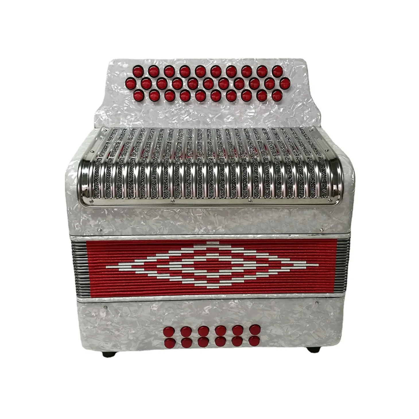 Professional 31 Buttons 12 Bass White Button Accordion Instrument  JB3112C