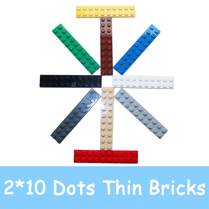 MOC Assemble Particles DIY Building Blocks 2*10 Figures Bricks 20PCS Size 2x10 Dot Plate Educational Creative Toy for Kid 3832