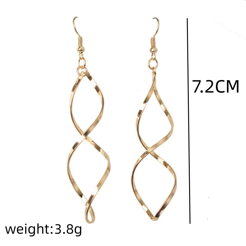 New Creative Trend Spiral Curved 8-Shaped Pendant Earrings for Women European Geometry Wave Wholesale Girl Gift Brincos