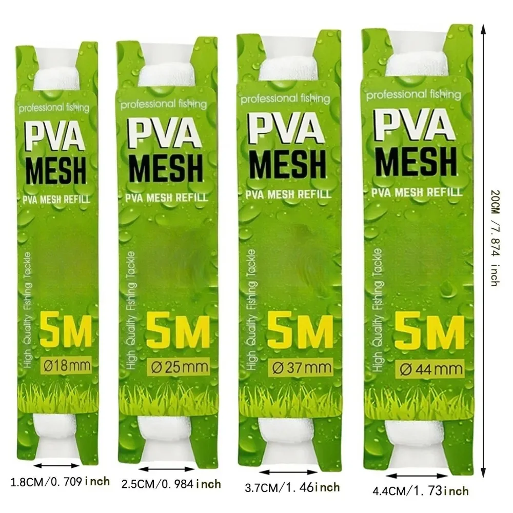 5M Wasserlösliches Fischernetz 18mm/25mm/37mm/44mm Umweltfreundliches PVA-Netz Karpfenangel-Futterkorb Europäisches Angelzubehör – Detail 3