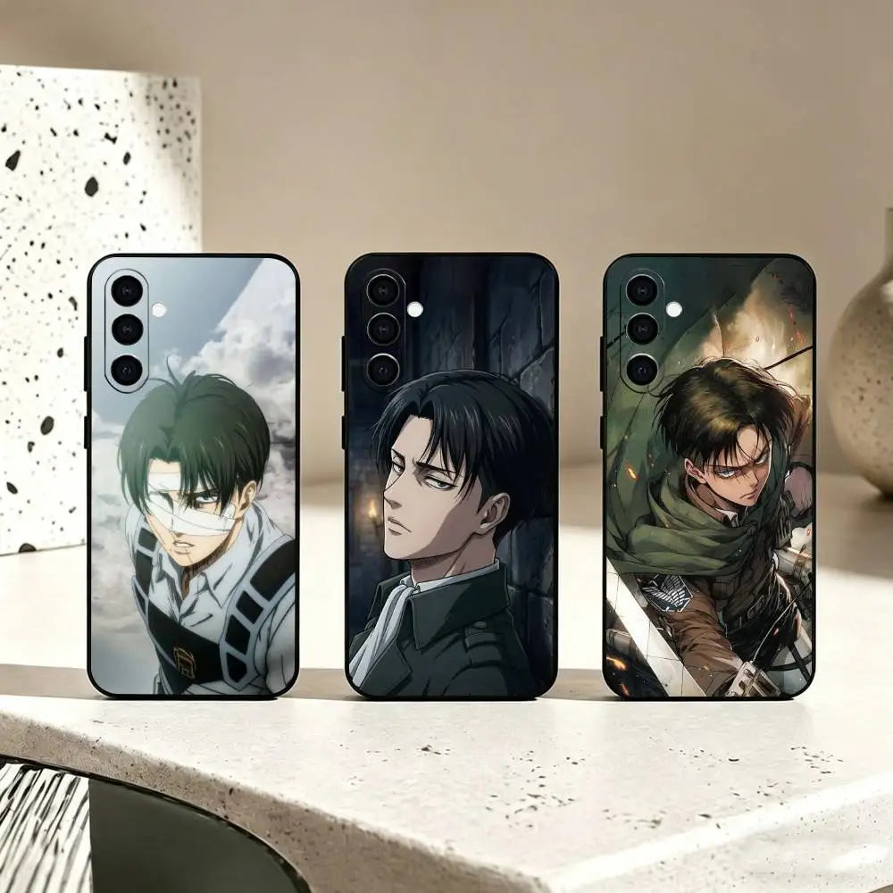 Attack on Titan Levi Ackerman Phone Case Black Silicone Soft For Samsung Galaxy A73,A72,A71,A70,A53,A52,A51
