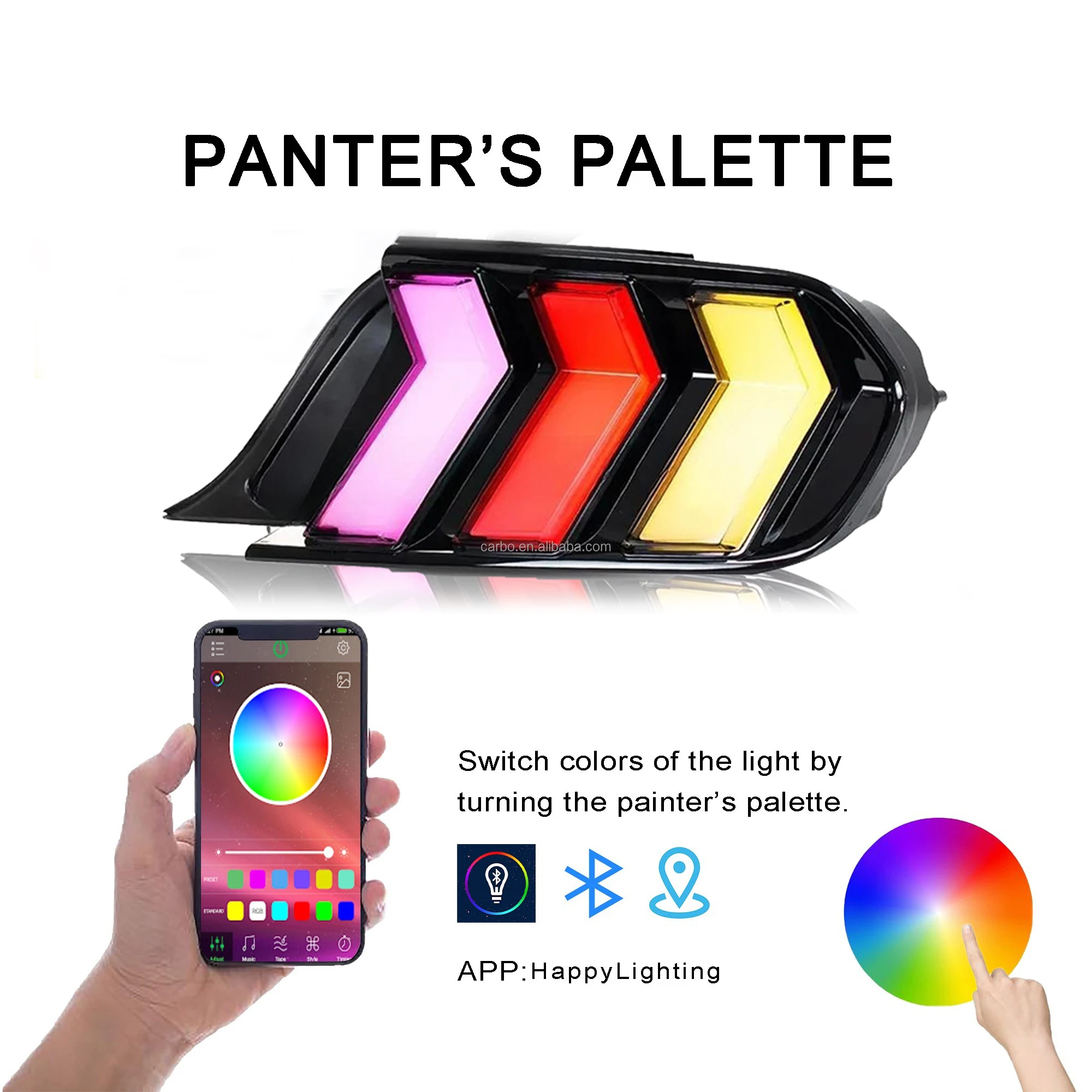 DK الحركة Led الذيل مجموعة مصابيح لفورد موستانج GT350 GT500 RGB سيارة تعديل Led أضواء خلفية لمبة خلفية 2015-2023