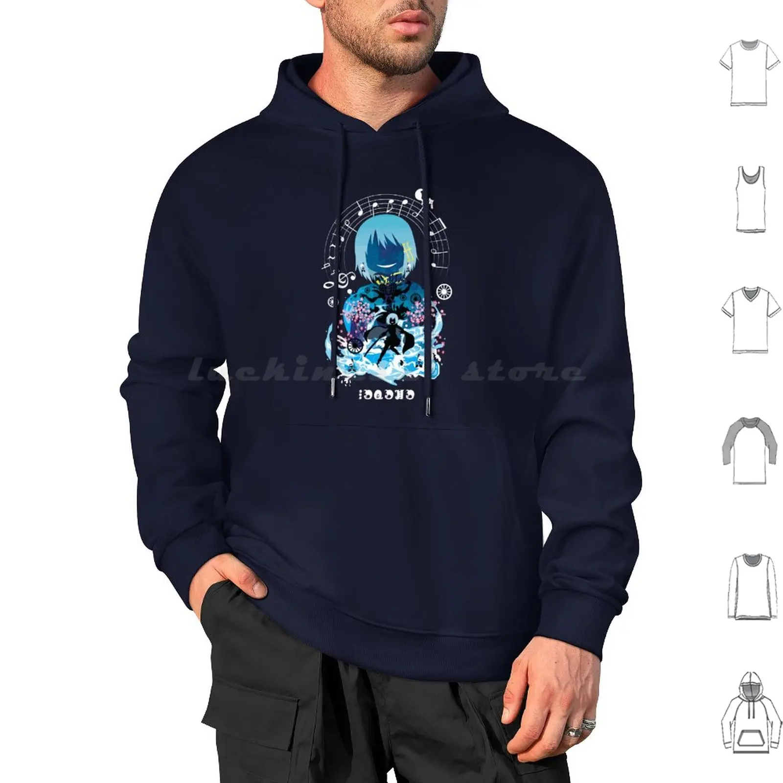 Sayaka Negative Space Hoodie cotton Long Sleeve Sayaka Miki Madoka Magica Sayaka