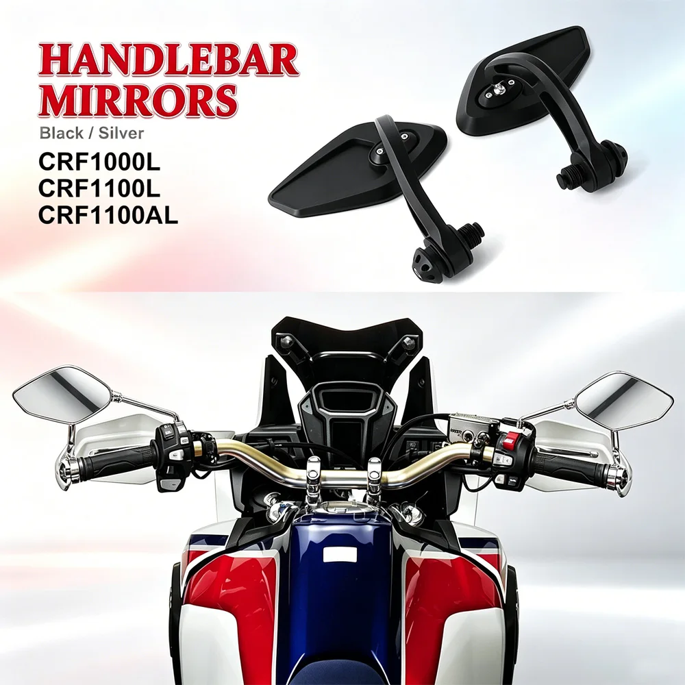 

Motorcycle HandleBar Mirrors Kit Rear View Side Mirror For Honda CRF1000L CRF1100L Africa Twin Adventure Sport CRF1100AL