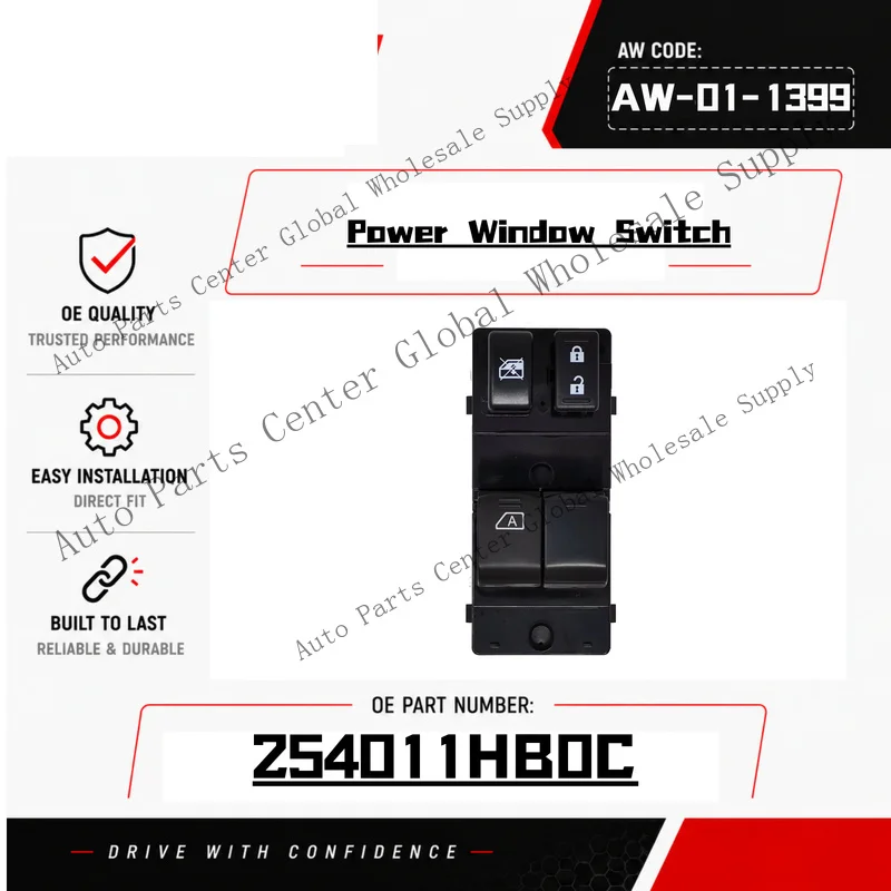 L+ Front Left Electric Power Window Switch For NISSAN MICRA K13 2010-21 25401-1HB0C