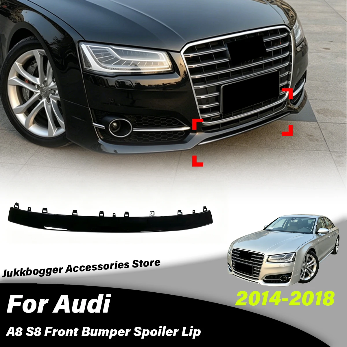 

For Audi A8 S8 2014 2015 2016 2017 2018 Automobile Front Bumper Splitter Lip Spoiler Board External Decoration Accessories Kit