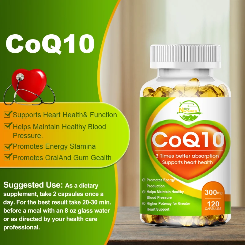 NATURE'S LIVE CoQ10 Coenzym Q-10 Coenzym Herzgesundheit Energieunterstützung Antioxidative Softgels