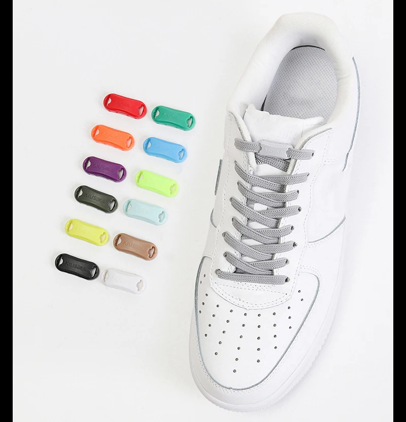 Elastic Shoe Laces Buckle Lock No Tie Shoelaces Sneakers Flat Woven Shoelace without Ties Kids Adult Rubber Bands for Shoes