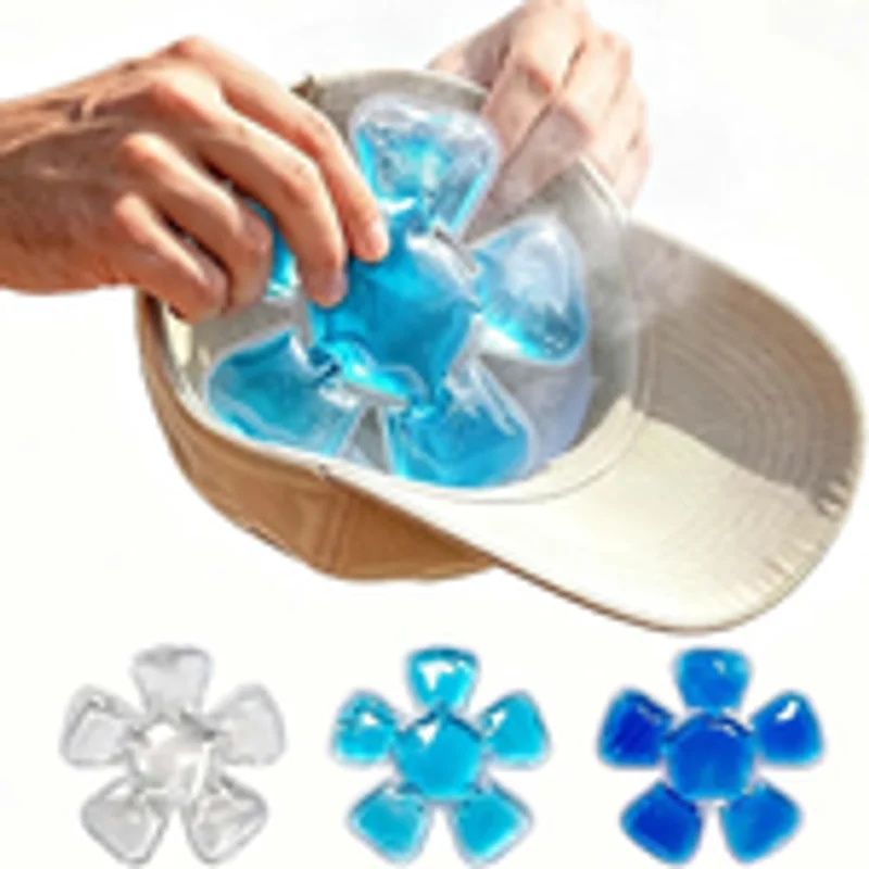 Head Gel Ice Pack Adjustable Cooling Pad For Helmets Hats Reusable Gel Cooling Insert Pack For Baseball Cap Summer Heat Relief