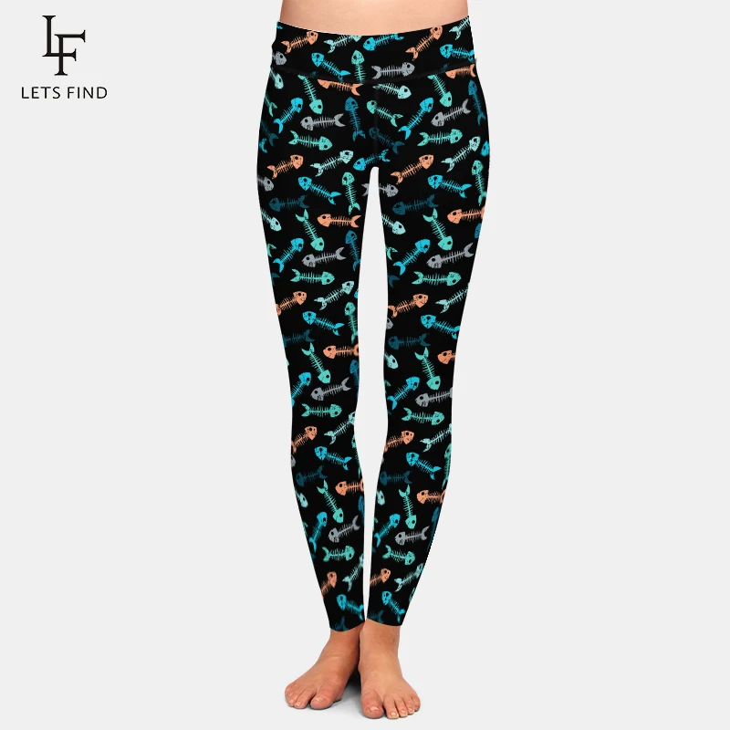 LETSFIND – pantalon Gitl de haute qualité pour femme, legging extensible, taille haute, imprimé 3D, os de poisson, Sexy, doux, Slim