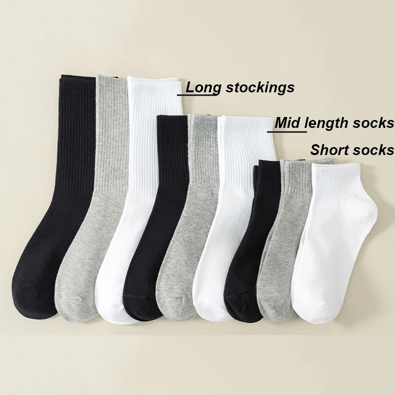 3Pairs Unisex Socks Cotton Short Good Quality Business Soft Harajuku Socks Fashions Summer Thin Sweat-absorbing Sports Socks