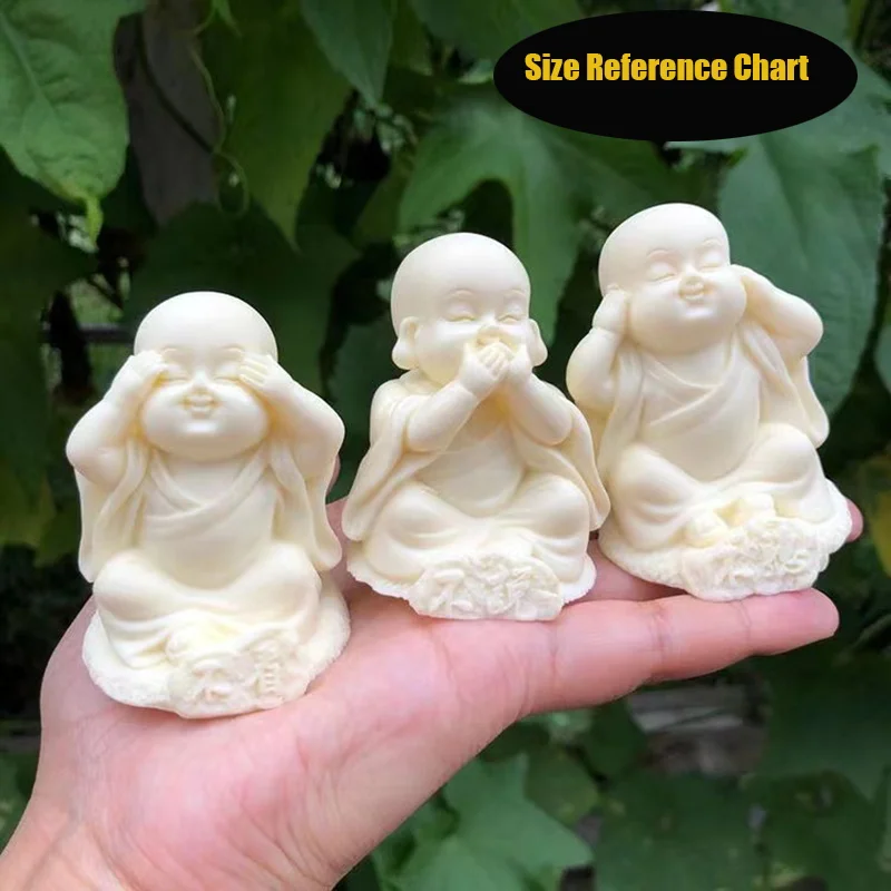 Three Little Monks Characters Statue Don\'t say, Don\'t look, Don\'t listen Art Sculpture Cute Home Room Office Car Decorations