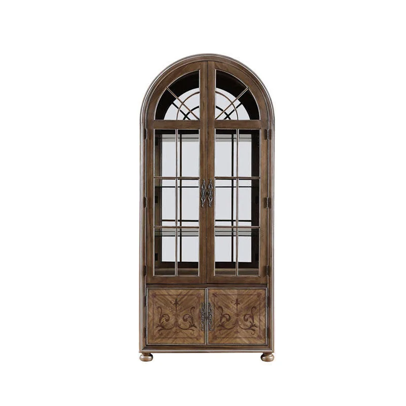 

Classical wine cabinet veneer parquet glass cabinet solid wood dining side cabinet