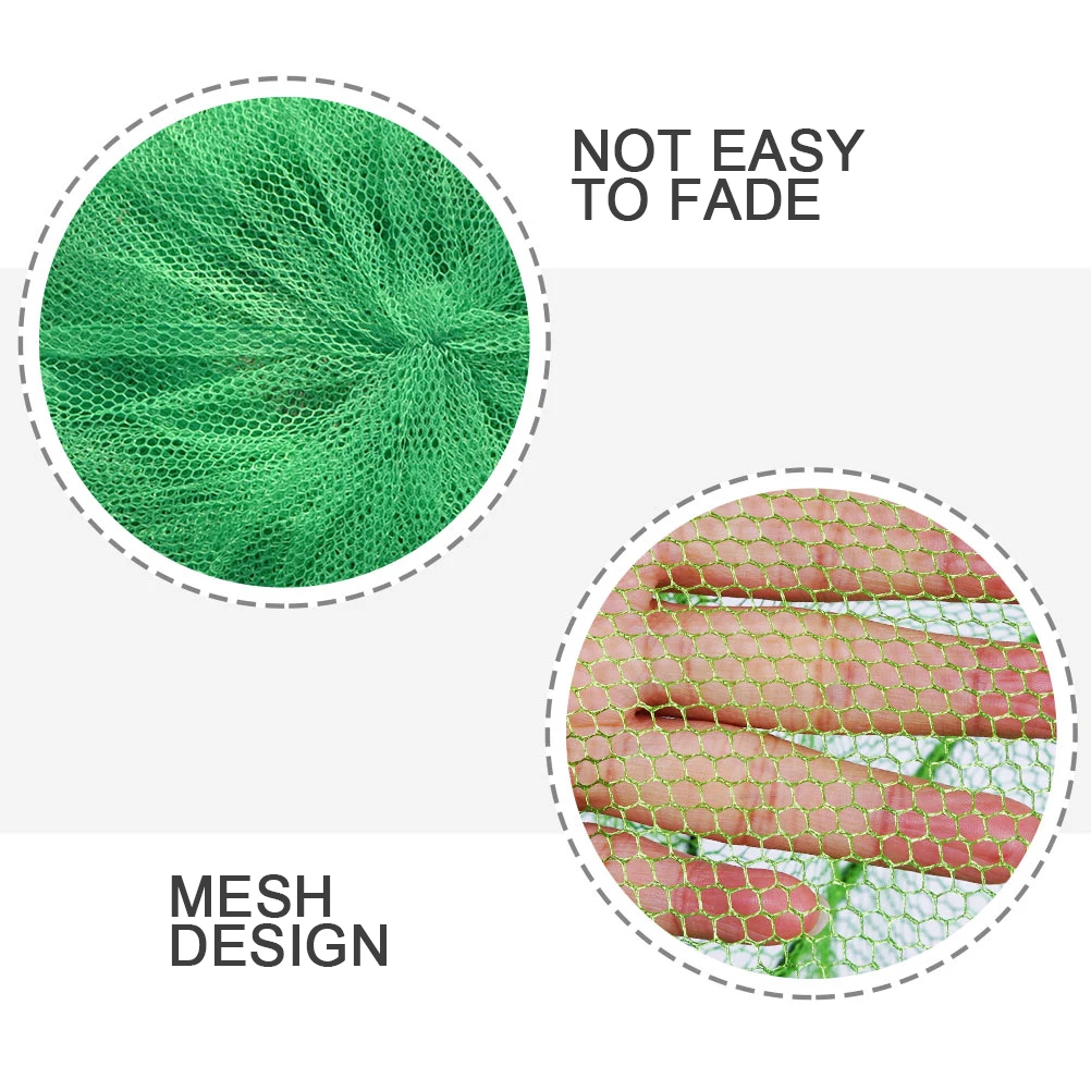 

5pcs Fish Guard Net Green Collapsible Cage 3 Circles Fishing Basket Supplies Durable Material Shrimp Storage Portable