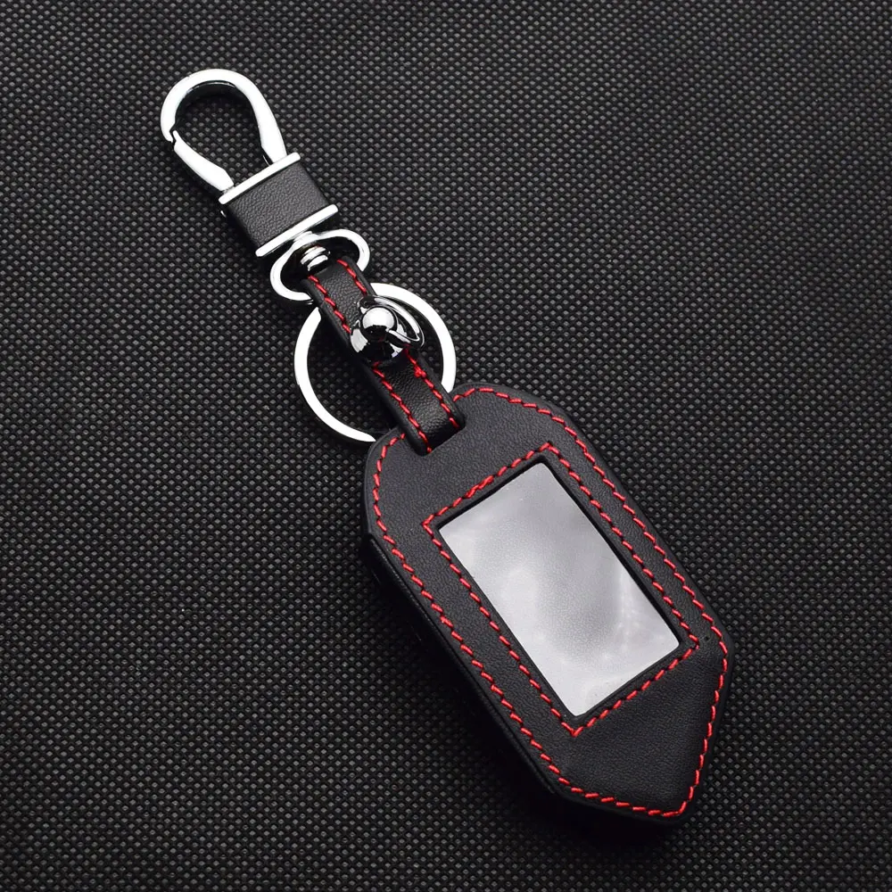 Leder Auto Schlüssel Abdeckung Tasche Für Scher-Khan Mobicar A B 1 2 3 M10 M20 Zwei-wege Auto Alarm System LCD Fernbedienung Fobs Shell Fall Zubehör – Detail 3