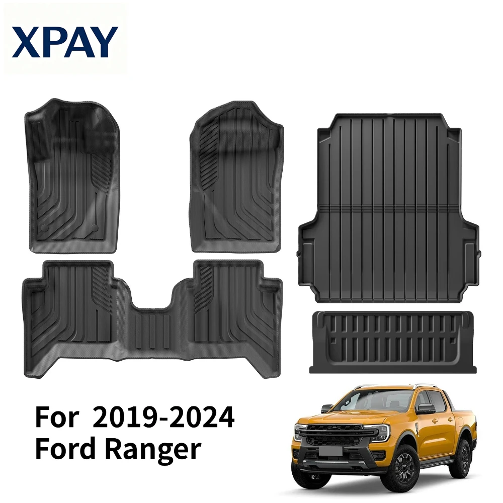 XPAY для Ford Ranger Ute 2019-2024 годов, коврик для заднего кровати из ТПЭ с левым рулем.