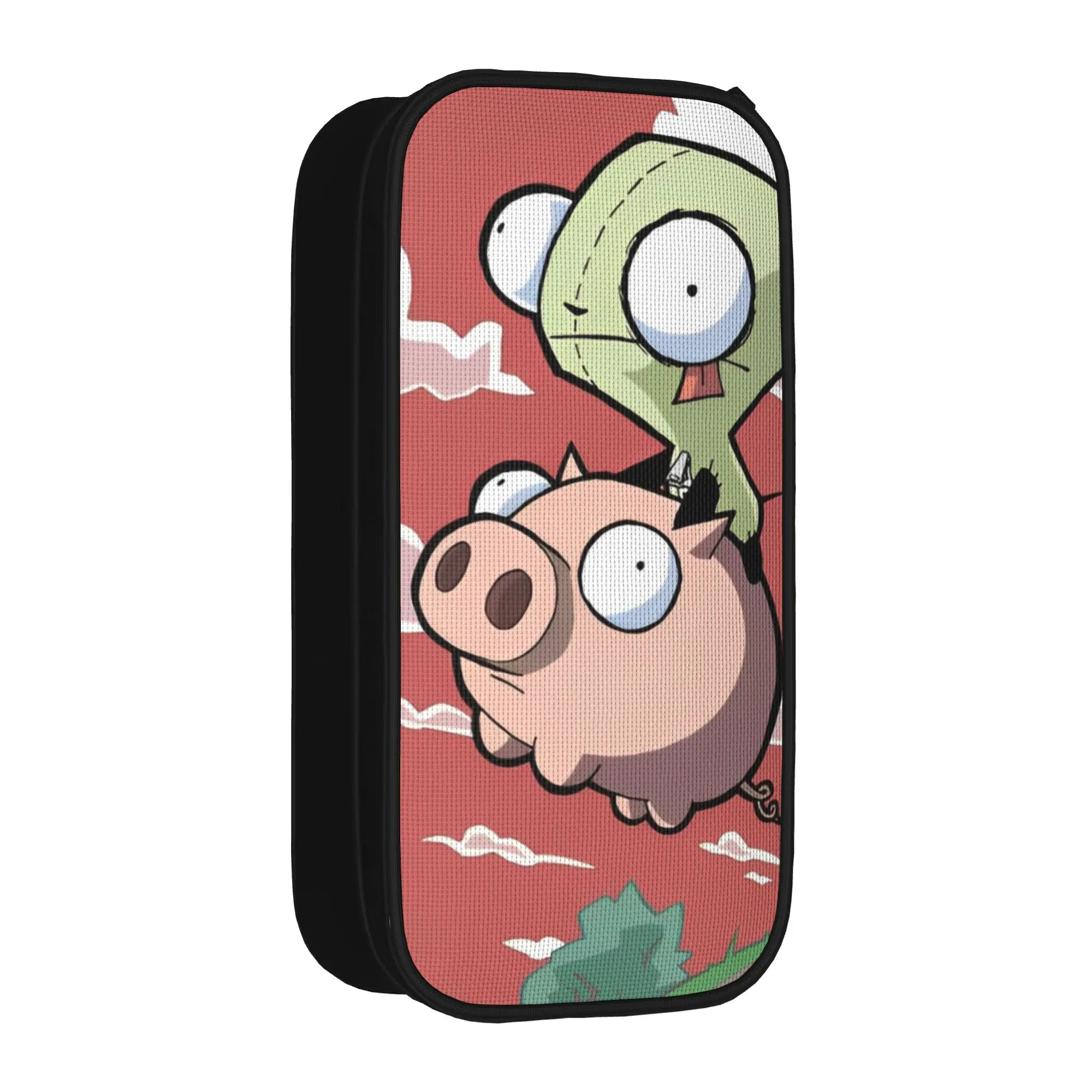 Gir Invaders Zim Cartoon Pencil Case Cute  Pen Bags for Student Big Capacity School Supplies Cosmetic Pencil Box