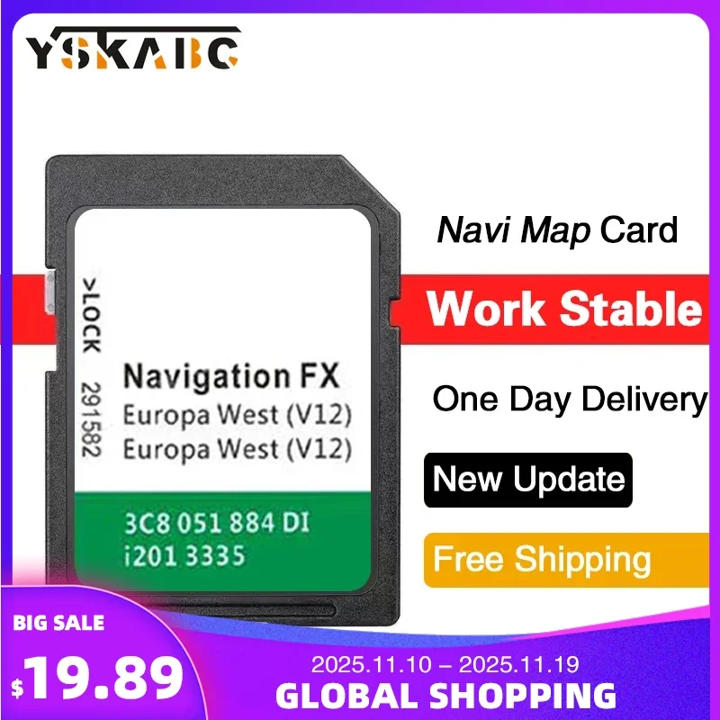 

FX V12 3C8051884DI SD Card Navigation V12 Europa RNS 310 Navigationssystem FX Navi Software for Original VW Update