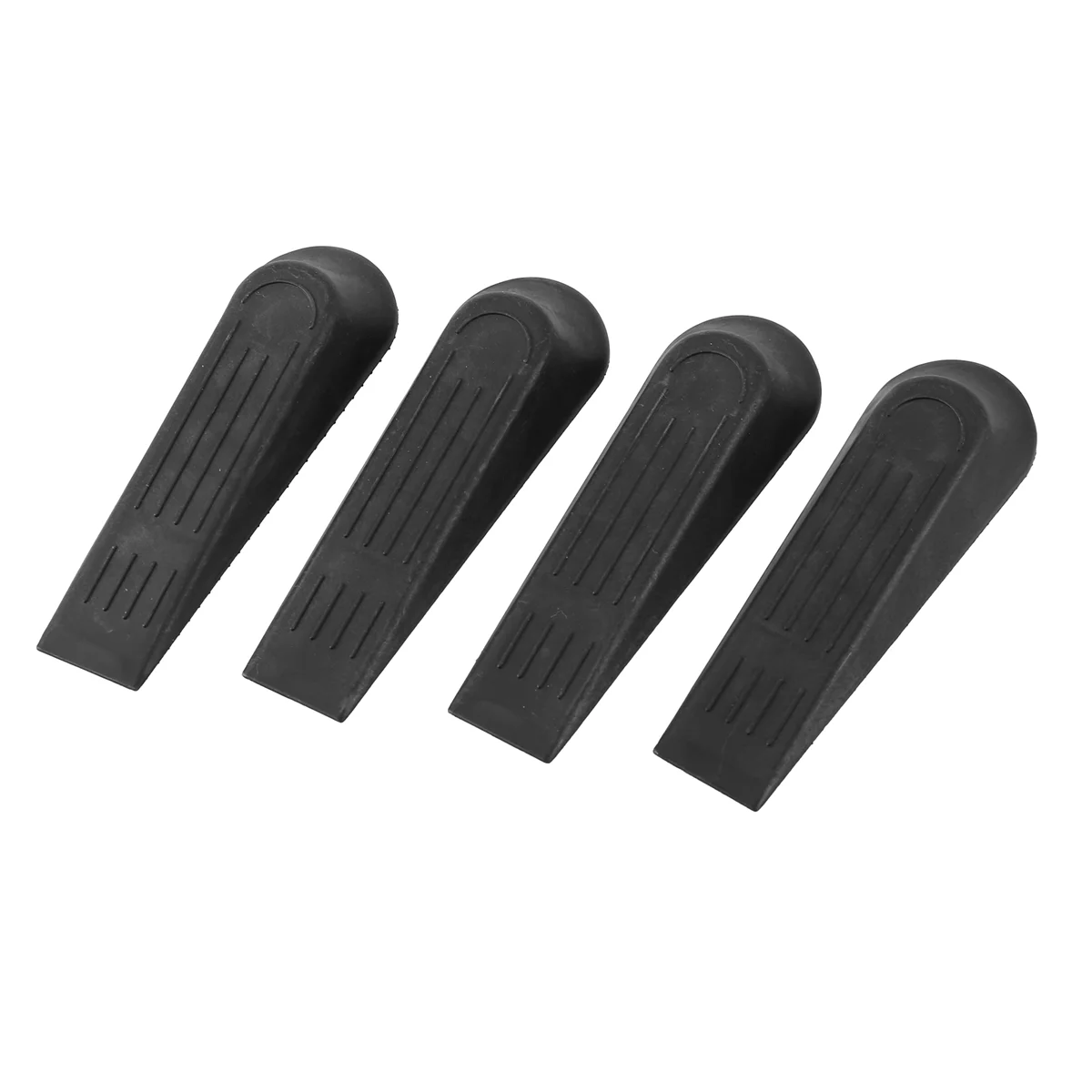 4 pieces plastic black non-slip stopper doorstop door buffer door wedge