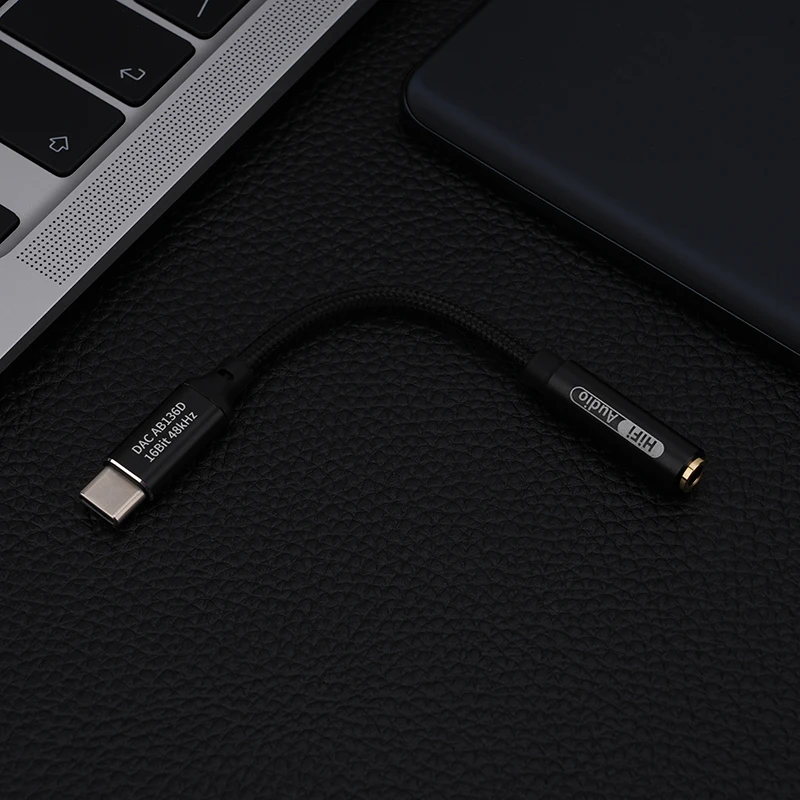 Fransun T2 Type-C to 3.5mm AUX DAC CX31993 Cable Portable Digital Decoding Headphone Audio Adapter for Samsung iPhone 15/16/17