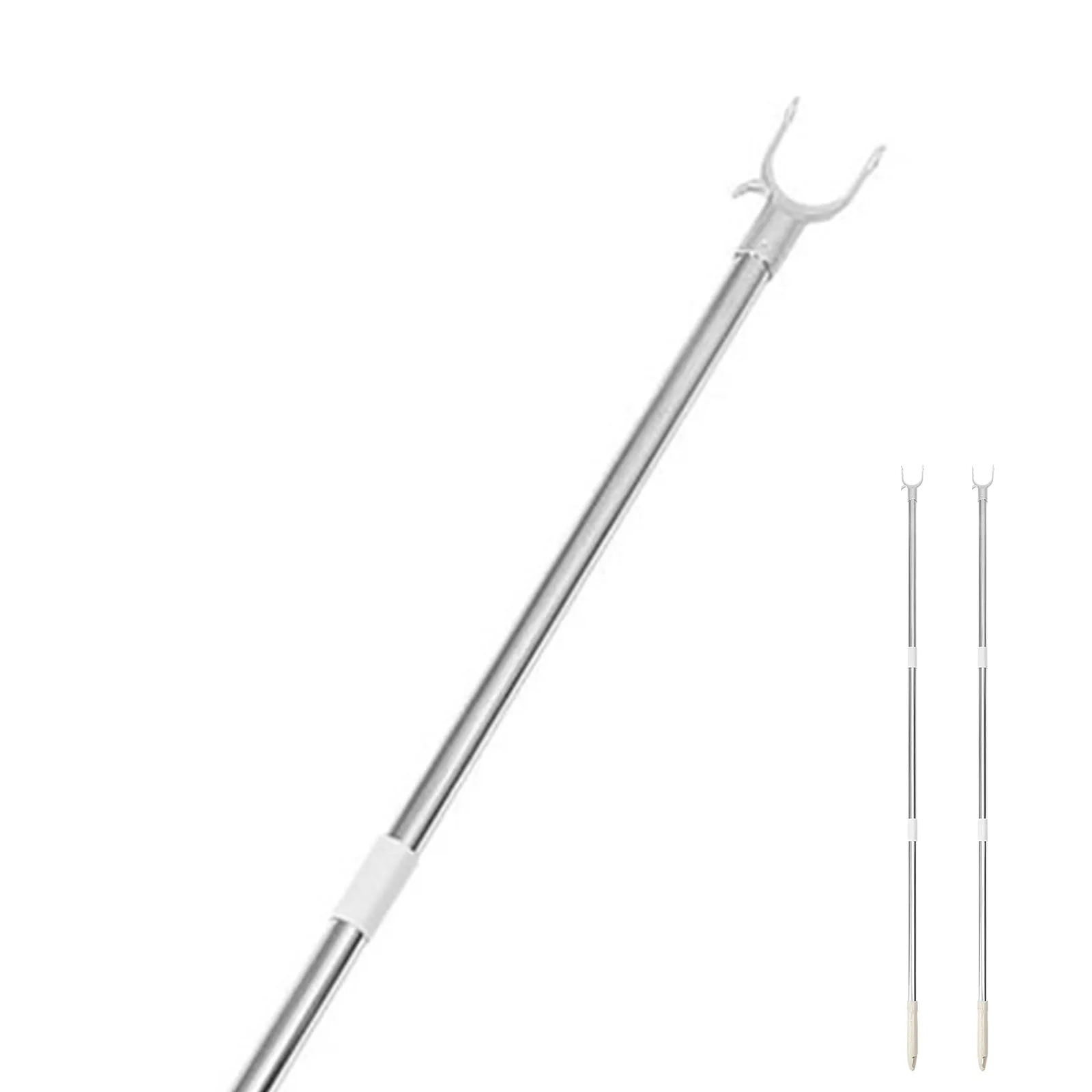 

2Pcs Splicable Clothesline Rod Adjustable Clothes Reaching Pole Telescoping Balcony Clothes Drying Rod