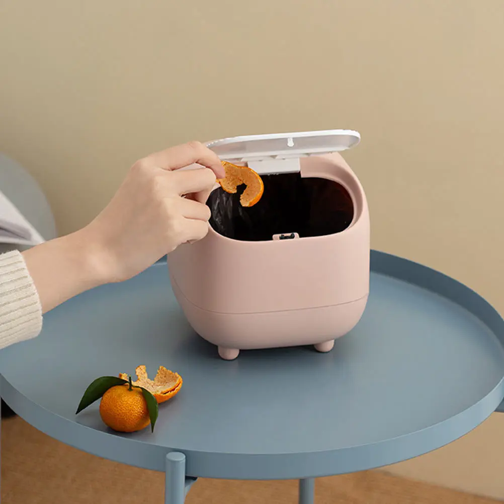 

1Pcs Mini Desktop Trash Container Pressing Style Garbage Bin for Office Study Room Dormitory Compact Waste Basket
