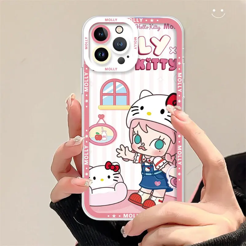 POP MART Molly Phone Case For iPhone 16E 15 16 12 Pro Max Plus X XS MAX XR 8 7 6 6S Plus 7+ 8+ Fashion Cute Trend Brand Cover