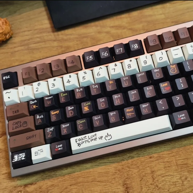 Vintage Love Story PBT Keycaps Sublimation Custom Gaming Mechanical Keyboard Keycap Set Compatible with Wooting MX Switches