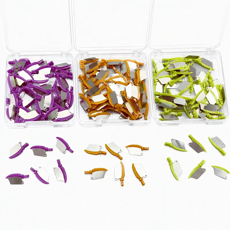 50pcs/Box S/M/L Dental Prime Teeth Interproximal Plastic Fender Wedge With Protection Steel Matrix Protect Gingiva Blades Wedges