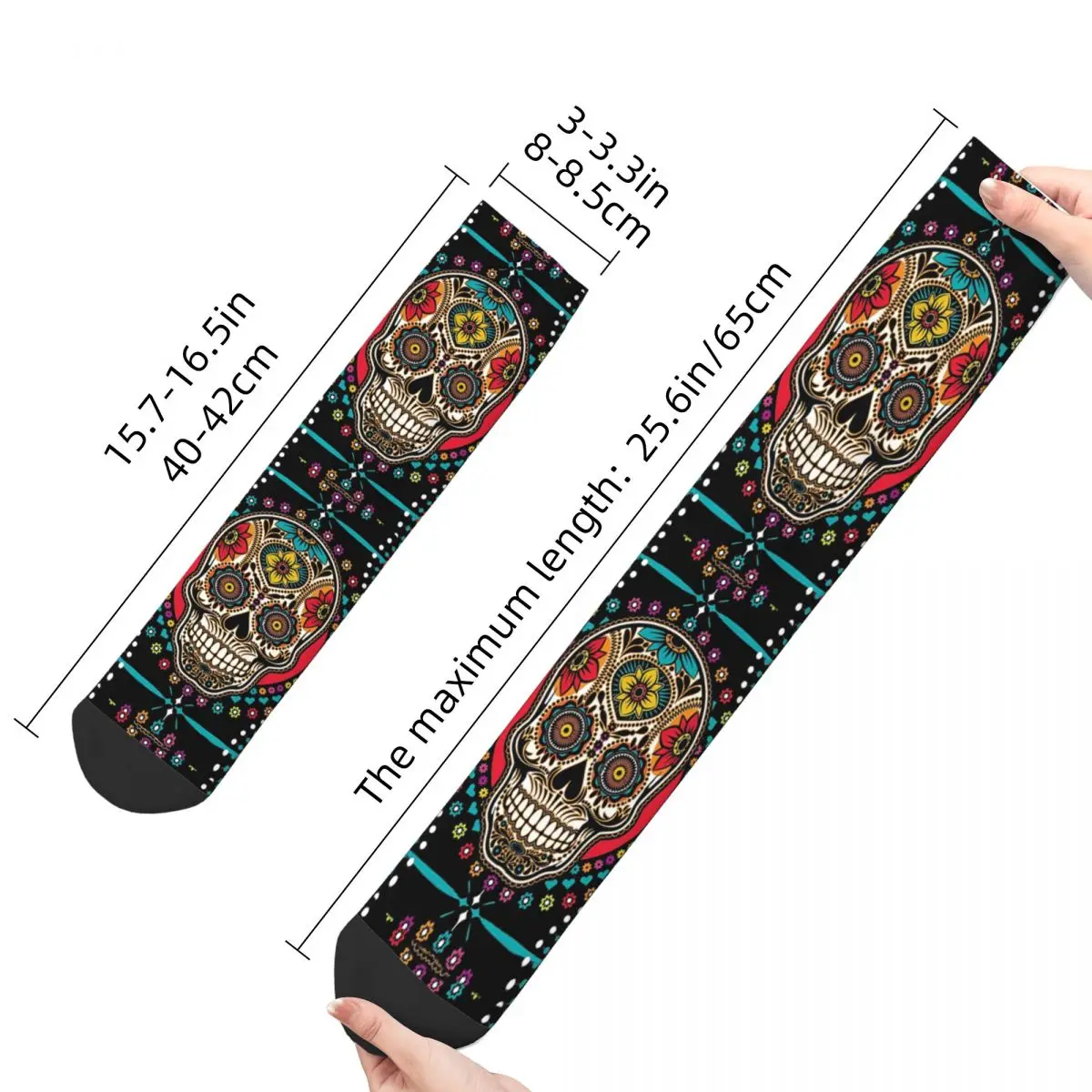 Dia De Los Muertos Day Of The Dead Sugar Skull Socks Sports 3D Print Boy Girls Mid-calf Sock