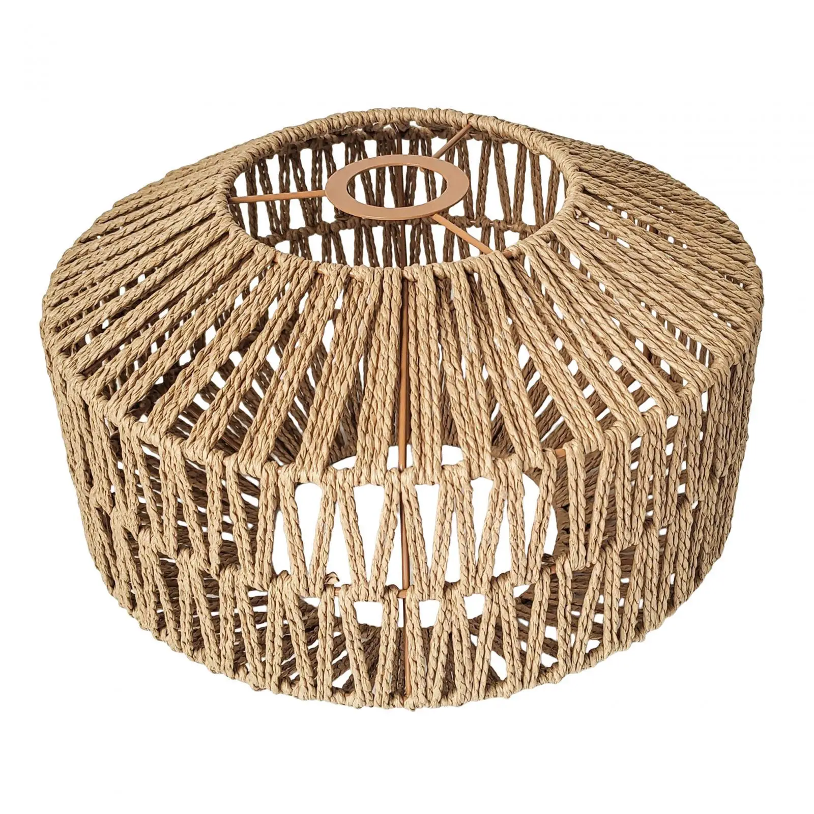 Lamp Shade Rope Lampshade Woven Pendant Cover Decorative Paper Material Round Style Suitable for Living Room Gift Giving