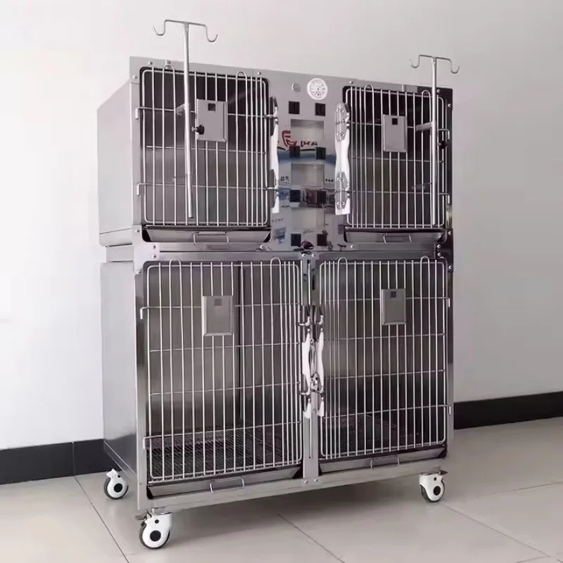 304 Stainless Steel Veterinary Cage Vage with ICU Intensive Pet Healthcare Vet Clinical Cage