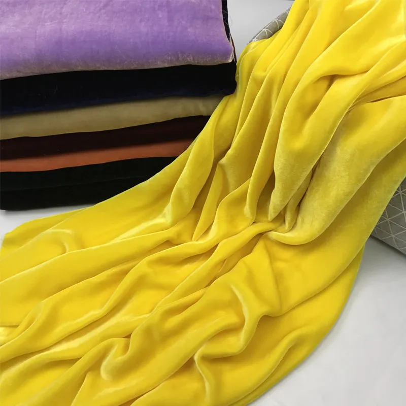 Silk Velvet Fabric Silk Velvet High-Grade Velvet Fabric Black High-End Cheongsam Real Velvet Pants