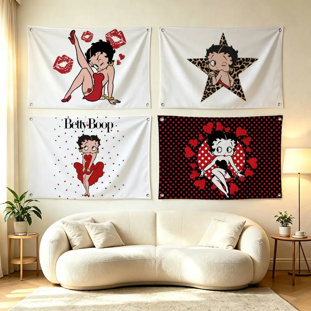 B-Betty B-Boop  Flag Suitable For Party Club Outdoor Interior Wall Decoration Banner Fans Gift