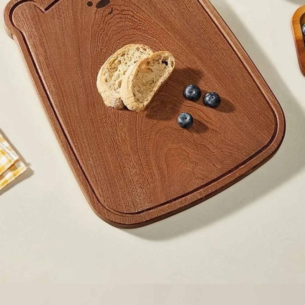 

Home Use Solid Wood Bear Cutting Board Eco-Friendly Cute Design Ebony Wood Cutting Board Thickened Fruit Cutting Board Kitchen