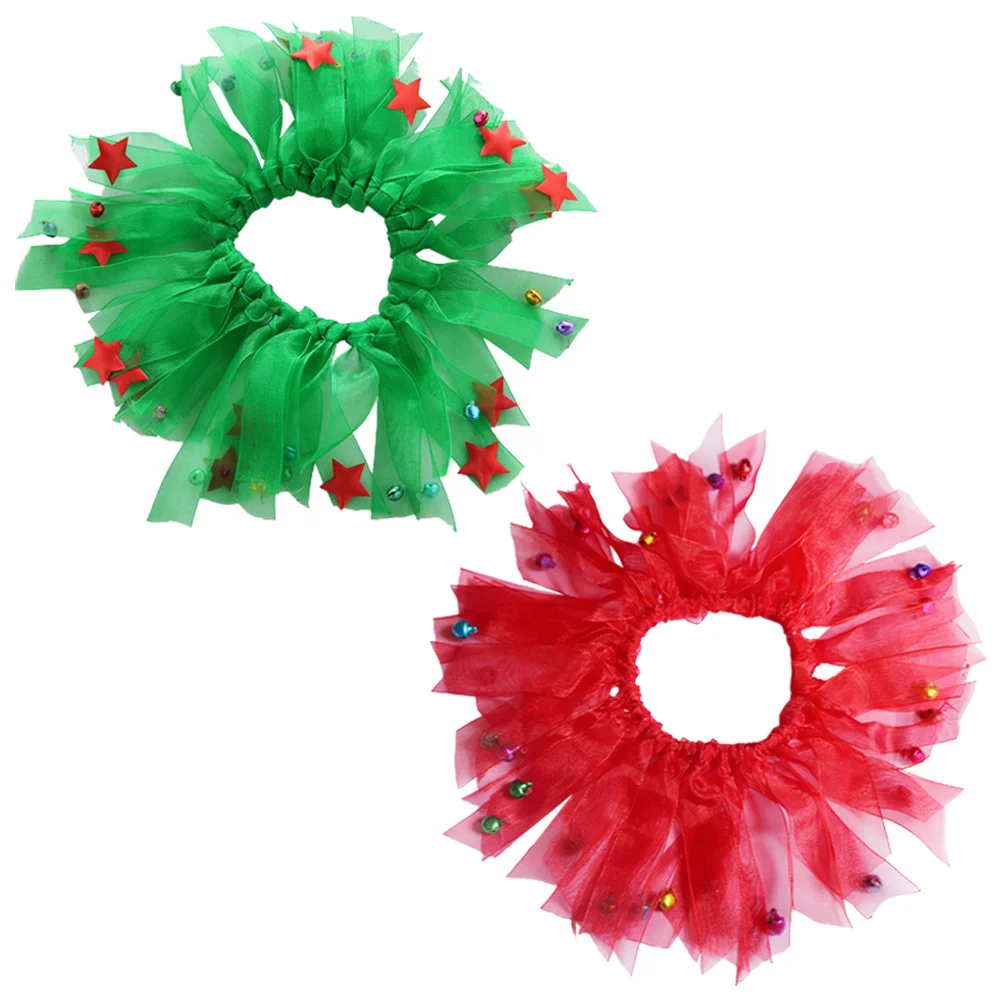

2Pcs Christmas Pet Collar Durable Washable Soft Material for Party and Everyday Wear Christmas Dog Collar Pet Birthday Necklace