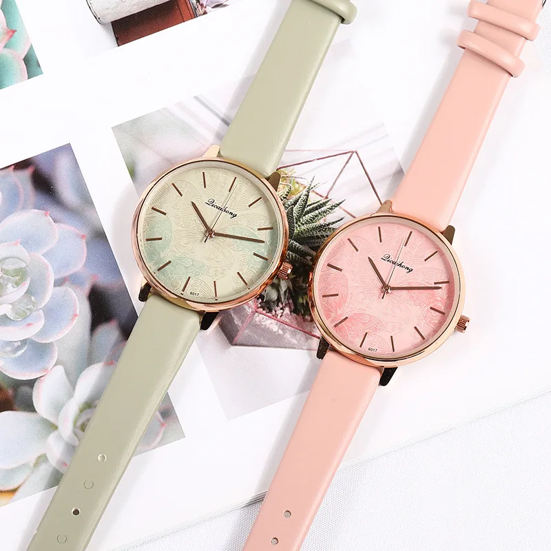 Reloj de estilo antiguo para mujer, correa de cuero para estudiante, tira de estilo nacional, tendencia de moda Simple, alto sentido