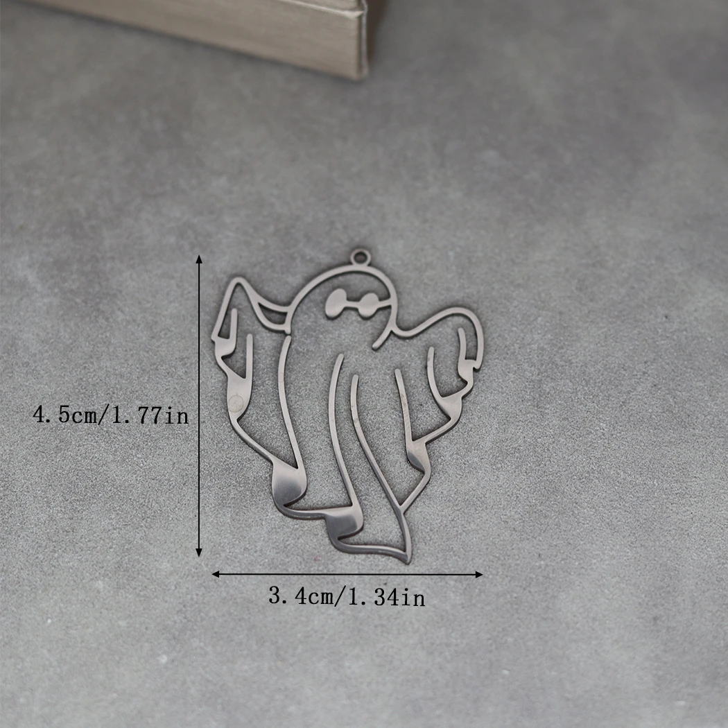 3pcs Halloween Ghost Charms Stainless Steel Pendant For Jewelry Making DIY Craft Earrings Necklace Women Horror Lover Accessory
