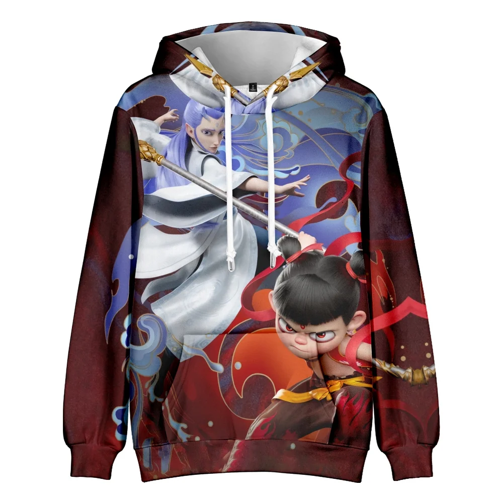 Ne Zha 2 Anime Felpa con cappuccio Pullover a maniche lunghe Nezha Stampa Cappotto 2025 Nuove donne Uomini Giacca Vestiti Costume Cosplay
