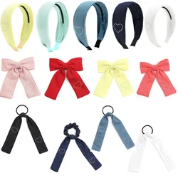 Cotton Ribbon Hairband Cute Hairpins Girls  Hair headband Barrettes Solid Clip Kids Headwear Fashion Hot Diamond Love Hair Acces