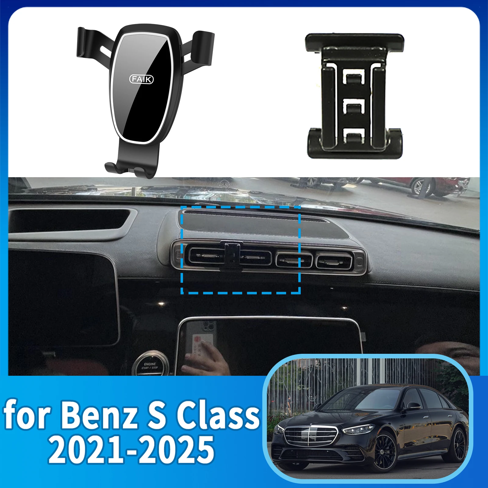 

Car Mobile Phone Holder for Mercedes Benz S Class S450 S500 S600 W223 2021~2025 Accessories GPS Bracket Navigation Stand Auto
