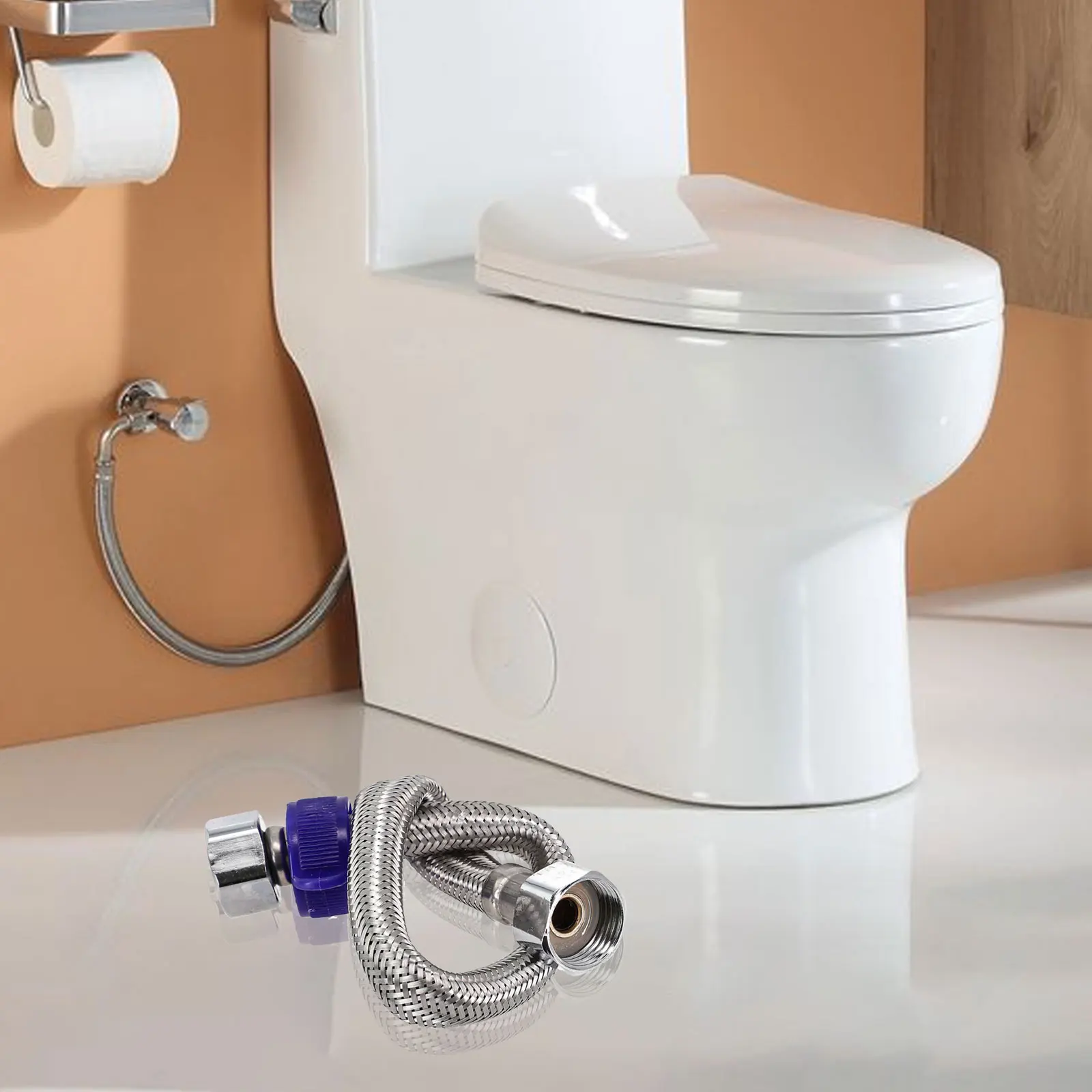 Grifo de manguera trenzada Flexible de acero inoxidable, tubería de agua para ducha, accesorios de baño a prueba de explosiones, 1 piezas