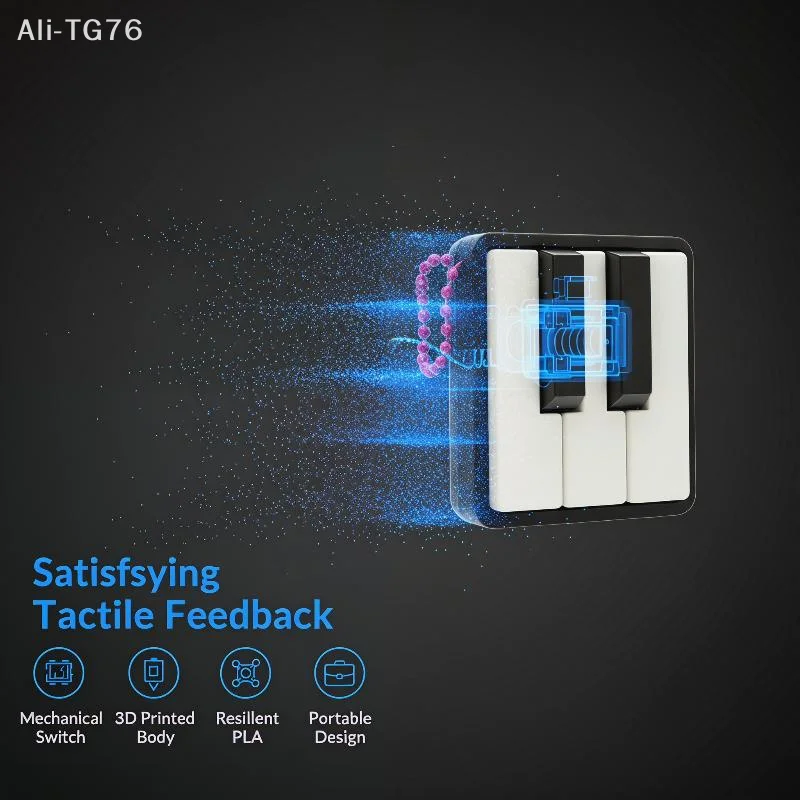 [P] Mini Piano Keyboard Fidget Clicker Toy Satisfying Press Feeling Portable Keychain For Adults Office Stress Relief