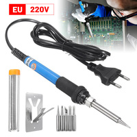 Electric Soldering Iron Kit Temperature Adjustable 60W 220V Welding Tools Set Soldering Flux Soldering Tips Welding Station