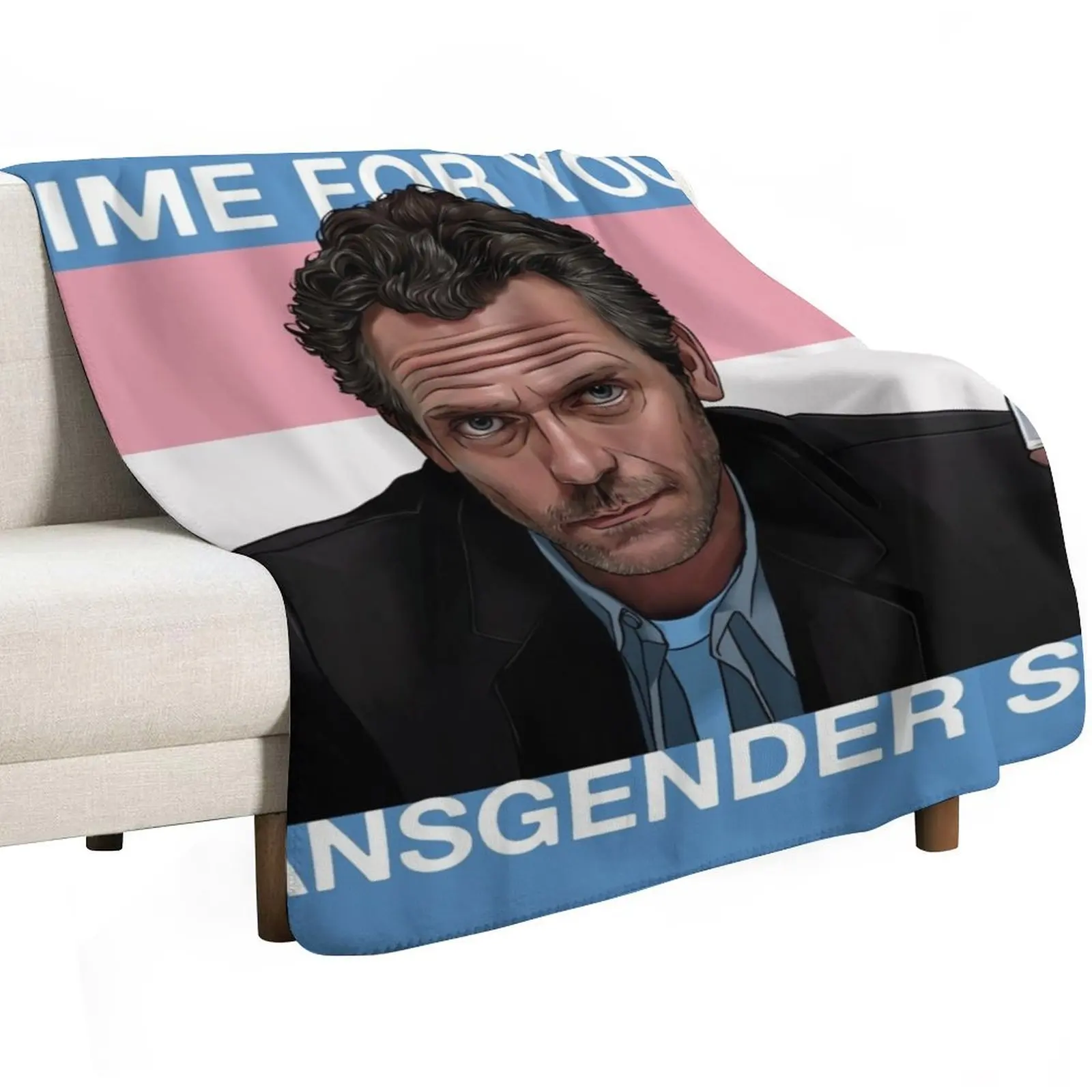 Dr. House Trans Flag Throw Blanket Beautifuls funny gift Soft Plush Plaid Retros Blankets Sofas Of Decoration Flannel Blankets